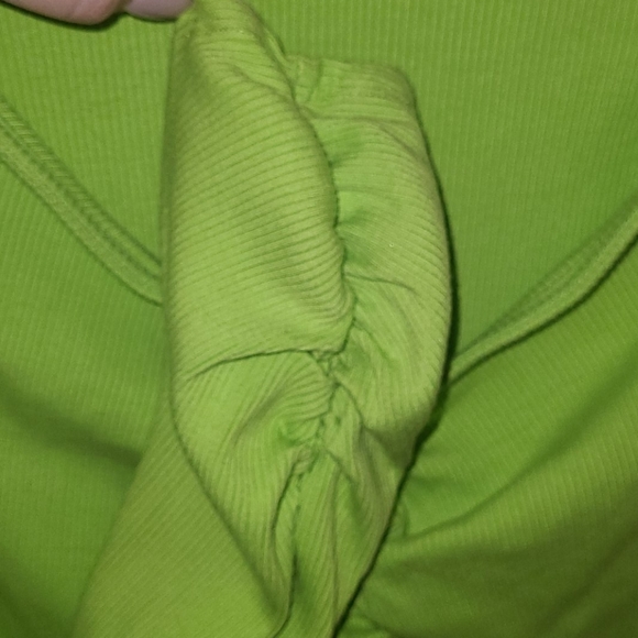 Green Ribbed Thong Bodysuit - Picture 2 of 2